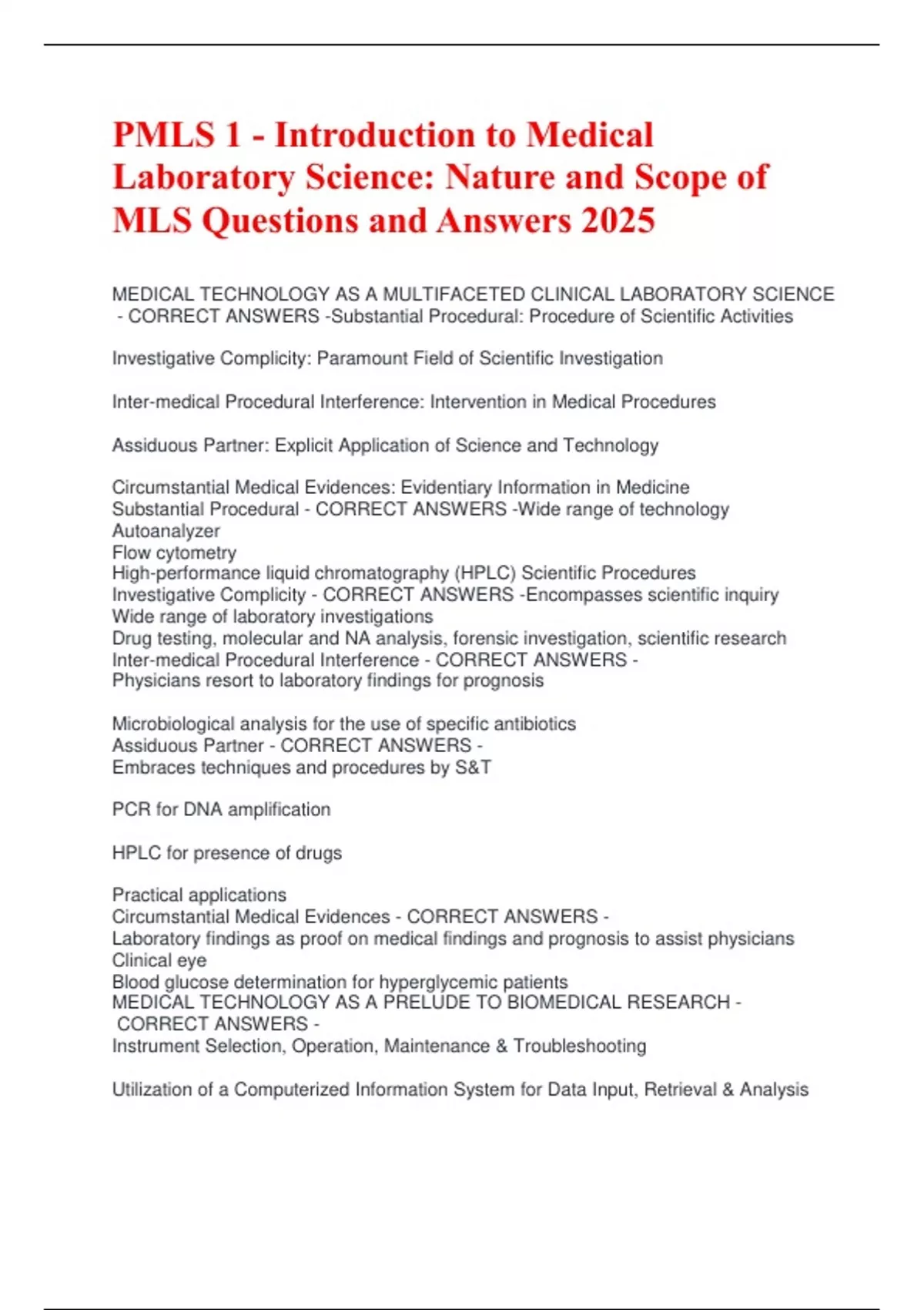 Mls Lab Magazine PMLS 1 - Introduction to Medical Laboratory Science: Nature and Scope ...