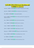 TAP 250  Bundled Exam Questions WITH  CORRECT Answers