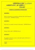 OPHTHALMIC ASSISTANT &lpar; JCAHPO &rpar; EXAM QUESTIONS AND ANSWERS 2025