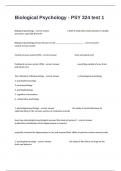 Biological Psychology - PSY 324 test 1Actual Questions With Correct Detailed Answers&period;