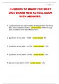 NUMBERS TO KNOW FOR SMQT  2025 BRAND NEW ACTUAL EXAM  WITH ANSWERS&period;