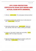 NYC FOOD PROTECTION  CERTIFICATE EXAM 2025 BRAND NEW  ACTUAL EXAM WITH ANSWERS&period;