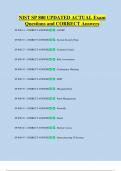 NIST SP 800 UPDATED ACTUAL Exam  Questions and CORRECT Answers 