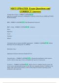 NIST UPDATED  Exam Questions and  CORRECT Answers 