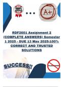 RDF2601 Assignment 2 &lpar;COMPLETE ANSWERS&rpar; Semester 1 2025 - DUE 13 May 2025&semi;100&percnt; CORRECT AND TRUSTED SOLUTIONS