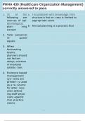 PHHA 430 &lpar;Healthcare Organization Management&rpar; correctly answered to pass