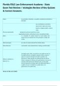Florida FDLE Law Enforcement Academy - State Exam Test Review &sol; strategies Review of Key Quizzes & Correct Answers&period;