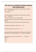 DPT 736&colon; Intro to Orthotics&sol;Prosthetics questions with verified answers