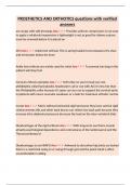 PROSTHETICS AND ORTHOTICS questions with verified answers