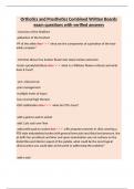 Orthotics and Prosthetics Combined Written Boards exam questions with verified answers&period;