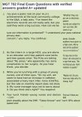 MGT 702 Final Exam Questions with verified answers graded A&plus; updated