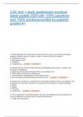 CSC test 1 study guide&lpar;exam practice&rpar;  latest update 2025 with 100&percnt; questions  and 100&percnt; solutions&lpar;verified by experts&rpar;  graded A&plus; 