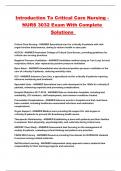 Introduction To Critical Care Nursing - NURS 3032 Exam With Complete Solutions 