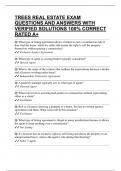 TREES REAL ESTATE EXAM QUESTIONS AND ANSWERS WITH VERIFIED SOLUTIONS 100&percnt; CORRECT RATED A&plus;