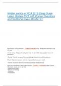Written portion of HCA 201B Study Guide  Latest Update 2025 With Correct Questions  and Verified Answers Graded A&plus; 