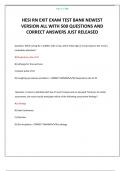 HESI RN EXIT EXAM TEST BANK NEWEST VERSION ALL WITH 500 QUESTIONS AND CORRECT ANSWERS JUST RELEASED 