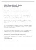 BBH Exam 1 Study Guide Questions & Answers