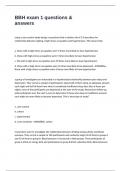 BBH exam 1 questions & answers