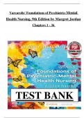 Test Bank For Varcarolis' Foundations of Psychiatric-Mental Health Nursing 9th Edition by Margaret Jordan Halter All Chapters 1-36 included LATEST 2025