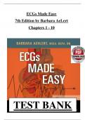 TEST BANK For ECGs Made Easy&comma; 7th Edition by Barbara J Aehlert&comma; All Chapters 1 - 10&comma; Complete Newest Version