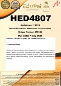 HED4807 Assignment 1 &lpar;COMPLETE ANSWERS&rpar; 2025 - DUE 7 May 2025
