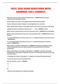 PSYC 3020 EXAM QUESTIONS WITH ANSWERS 100&percnt; CORRECT 
