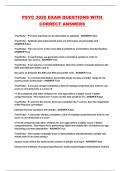 PSYC 3020 EXAM QUESTIONS WITH CORRECT ANSWERS 