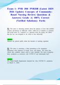 Exam 1&colon; PNR 208&sol; PNR208 &lpar;Latest 2025&sol; 2026 Update&rpar; Concepts of Community-Based Nursing Review&vert; Questions & Answers&vert; Grade A&vert; 100&percnt; Correct &lpar;Verified Solutions&rpar;- Fortis