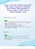 Exam 2&colon; PNR 208&sol; PNR208 &lpar;Latest 2025&sol; 2026 Update&rpar; Concepts of Community-Based Nursing Guide&vert; Questions & Answers&vert; Grade A&vert; 100&percnt; Correct &lpar;Verified Solutions&rpar;- Fortis
