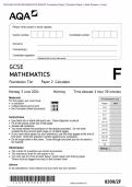 2024 AQA GCSE MATHEMATICS 8300&sol;2F Foundation Paper 2 Question Paper &plus; Mark Scheme &plus; Insert  Actual 2024 AQA GCSE MATHEMATICS 8300&sol;2F Foundation Tier Paper 2 Calculator Merged Question Paper &plus;  Mark Scheme &plus; Insert 