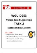 D253 Task 2 Values-Based Leadership - 2025 &lpar;Passed First Attempt&rpar;