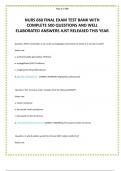 NURS 660 FINAL EXAM TEST BANK WITH COMPLETE 500 QUESTIONS AND WELL ELABORATED ANSWERS JUST RELEASED THIS YEAR