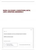 NURA 214 EXAM 2 QUESTIONS WITH 100&percnt; VERIFIED ANSWERS&excl;&excl;