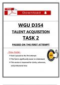 D354 Task 2 &lpar;Passed First Attempt&rpar; &ndash; Talent Acquisition &ndash; 2025 Complete & Verified