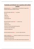 Prosthetics and Orthotics Test 1 questions with verified answers&period;