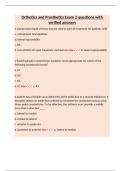 Orthotics and Prosthetics Exam 2 questions with verified answers&period;