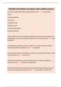 Orthotics&sol;Prosthetics questions with verified answers