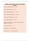 Orthotics and Prosthetics questions with verified answers