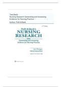 Test Bank- Polit & Beck's Nursing Research Generating and Assessing Evidence for Nursing Practice 12Th Edition &lpar; CHERYL TATANO BECK&comma; 2025&rpar;