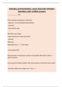 Orthotics and Prosthetics&colon; Lower Extremity Orthotics Questions with verified answers