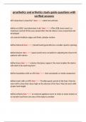 prosthetics and orthotics study guide questions with verified answers&period;