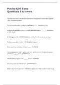 Poultry CDE Exam Questions & Answers