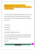 Kentucky Masters Exam Elecric  2025&sol;2026 Exam Questions and Answers  &vert; 100&percnt; Solved