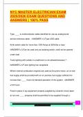 NYC MASTER ELECTRICIAN EXAM PACKAGE DEAL QUESTIONS AND VERIFIED DETAILED ANSWERS &vert; 100&percnt; GUARANTEED PASS &vert; ALREADY GRADED A&plus;