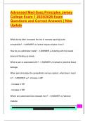 Advanced Med-Surg Principles Jersey  College Exam 1 2025&sol;2026 Exam  Questions and Correct Answers &vert; New  Update
