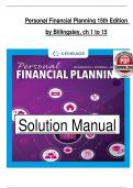 Solution Manual for Personal Financial Planning &lpar;15th Edition&rpar; by Gitman&comma; Joehnk & Billingsley &ndash; Full Chapter Solutions