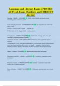 Language and Literacy   Bundled Exam Questions WITH  CORRECT Answers