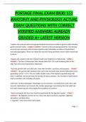 PORTAGE FINAL EXAM BIOD 151 ANATOMY AND PHYSIOLOGY ACTUAL EXAM QUESTIONS WITH CORRECT VERIFIED ANSWERS ALREADY GRADED A&plus; LATEST VERSION