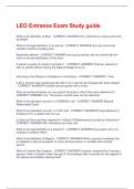 LEO Entrance Exam Study guide A  Latest Questions With Solved Correctly Answers&excl;&excl;