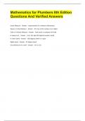 Mathematics for Plumbers 8th Edition Questions And Verified Answers
